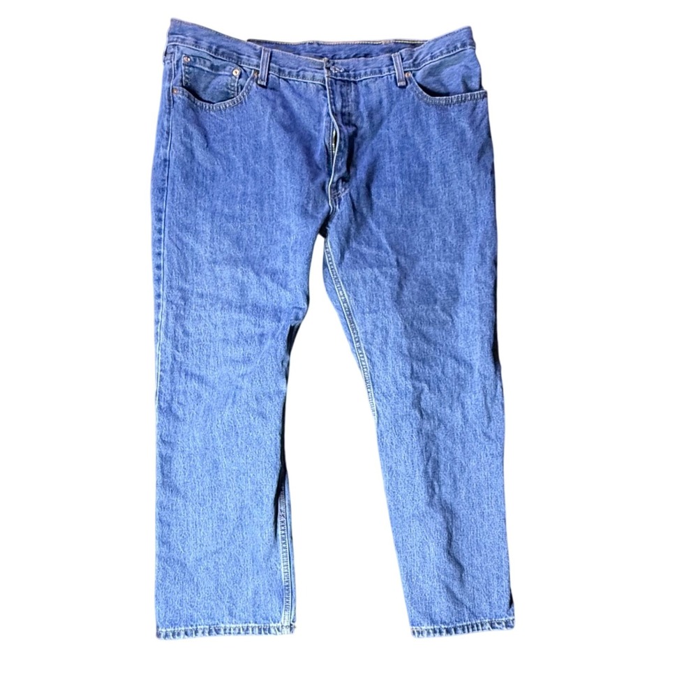 Levi Strauss & Co 505 Regular Fit Straight Leg Jeans Blue Wash Mens Size 44x30‎